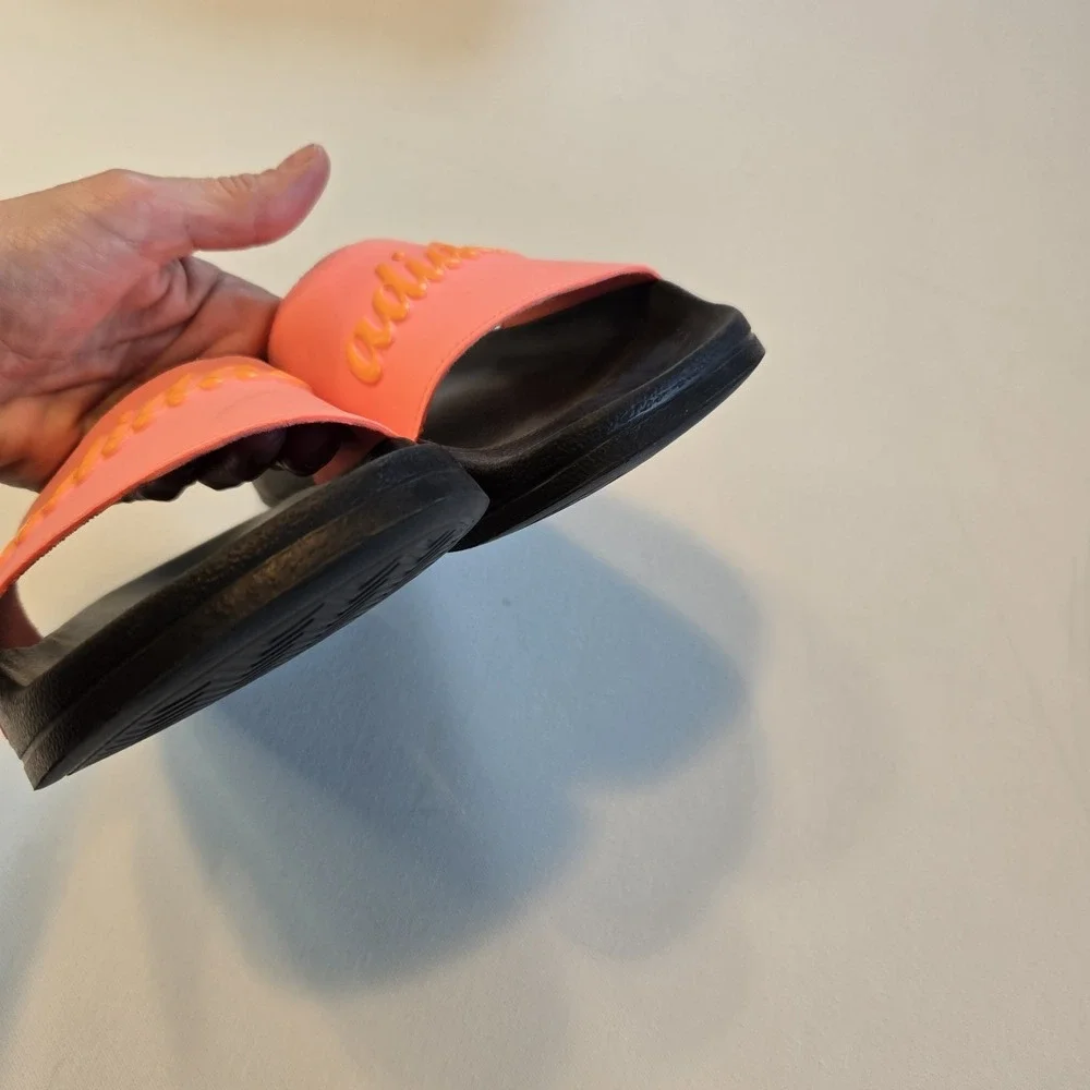 Adidas Womens Adilette Pool Shower Slides Pink Orange Size‎ 10 - Picture 4 of 7
